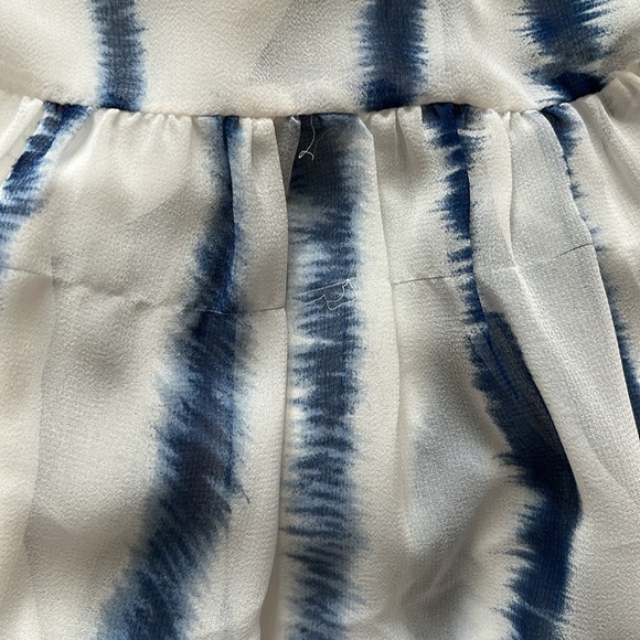 Quiksilver blue and white striped chiffon strapless dress floor length - Picture 8 of 8